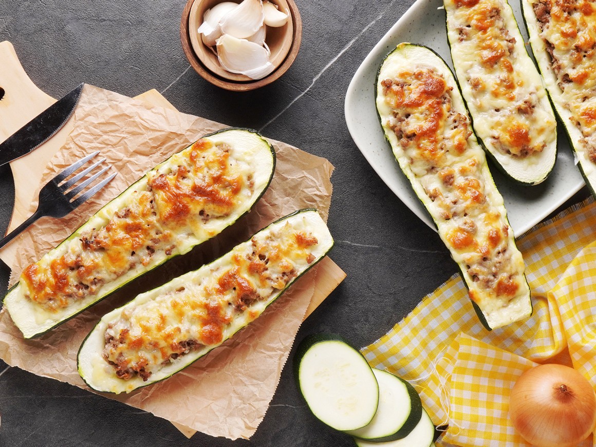 Überbackene Zucchini mit Hackfleisch