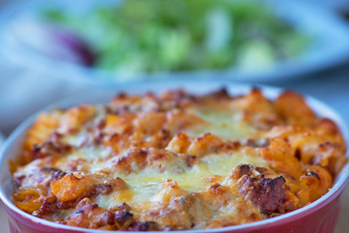 Nudelauflauf mit Speck