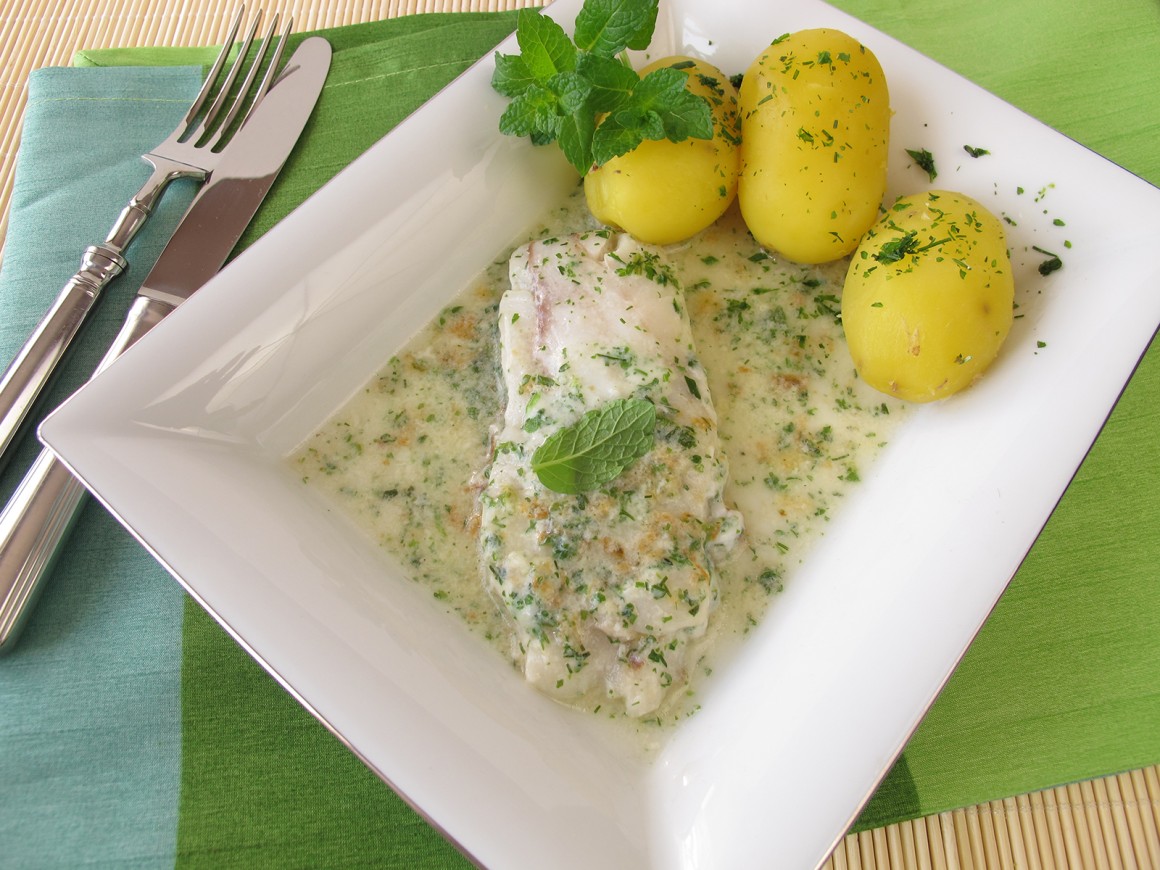 Kabeljau mit Kräutersahne