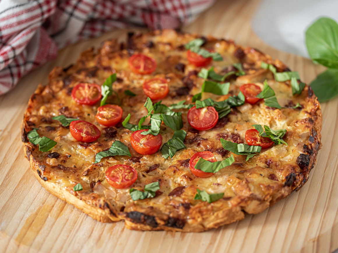 Pfannenpizza mit Toastbrot