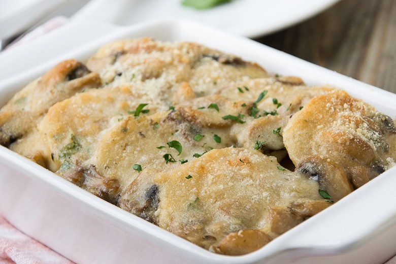 Pilz-Auflauf mit Knödel