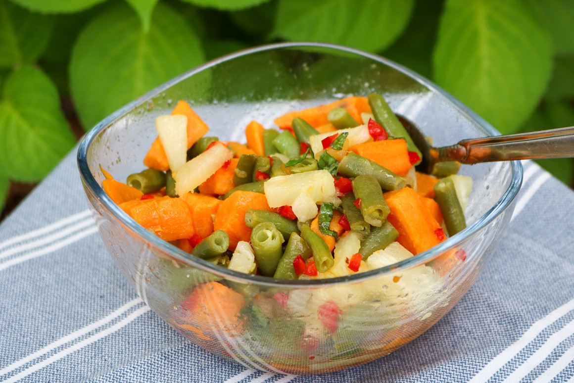 Bohnensalat mit Süßkartoffeln