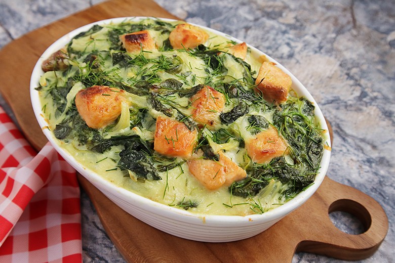Lachs-Spinat Lasagne