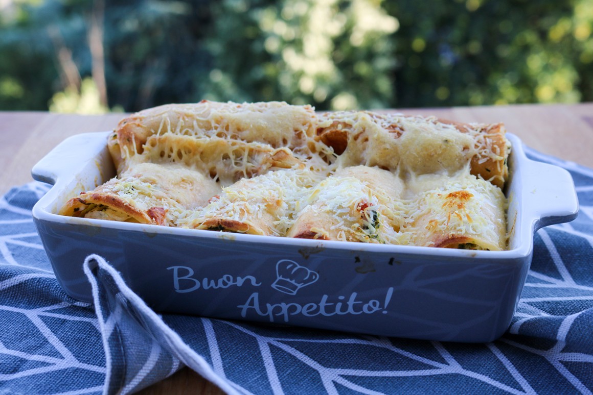 Crespelle mit Spinatfüllung