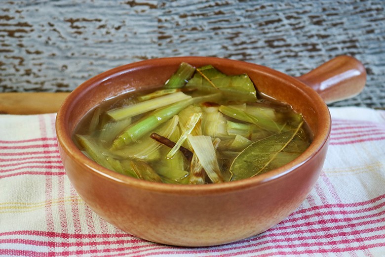Lauchgemüse mit Weißwein