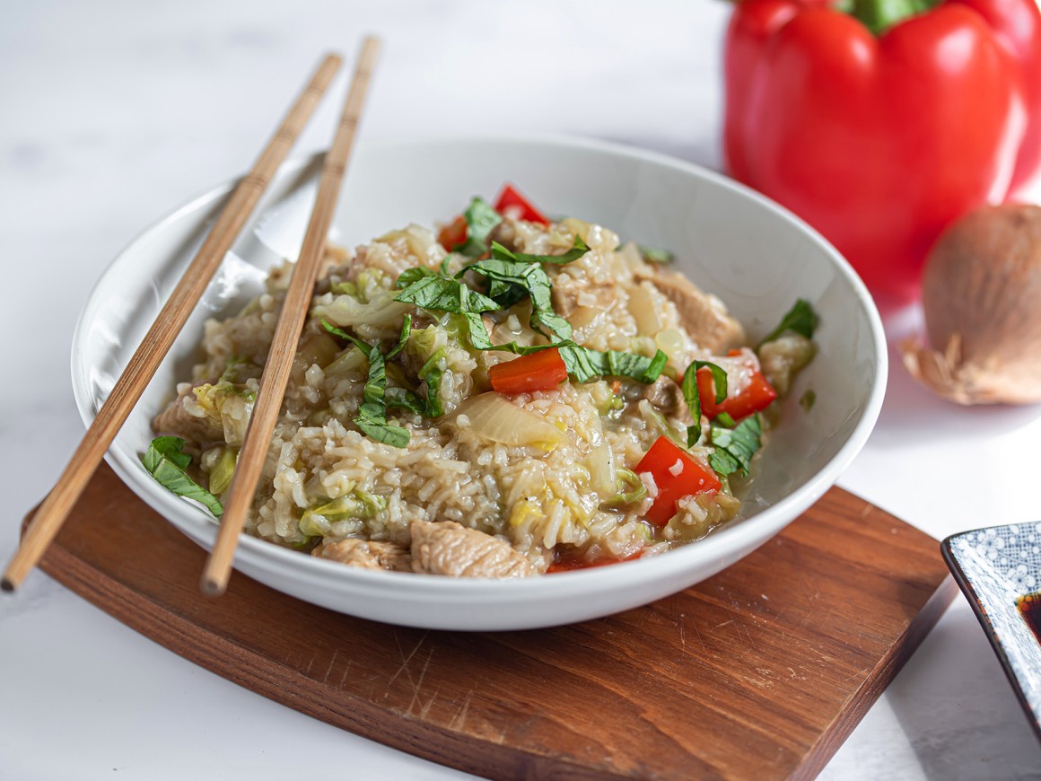 Chinapfanne mit Reis