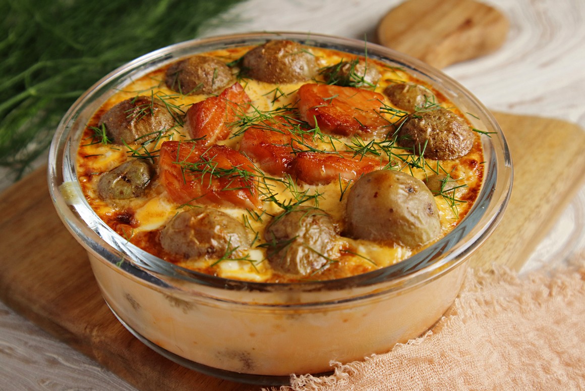 Lachsauflauf mit Kartoffeln