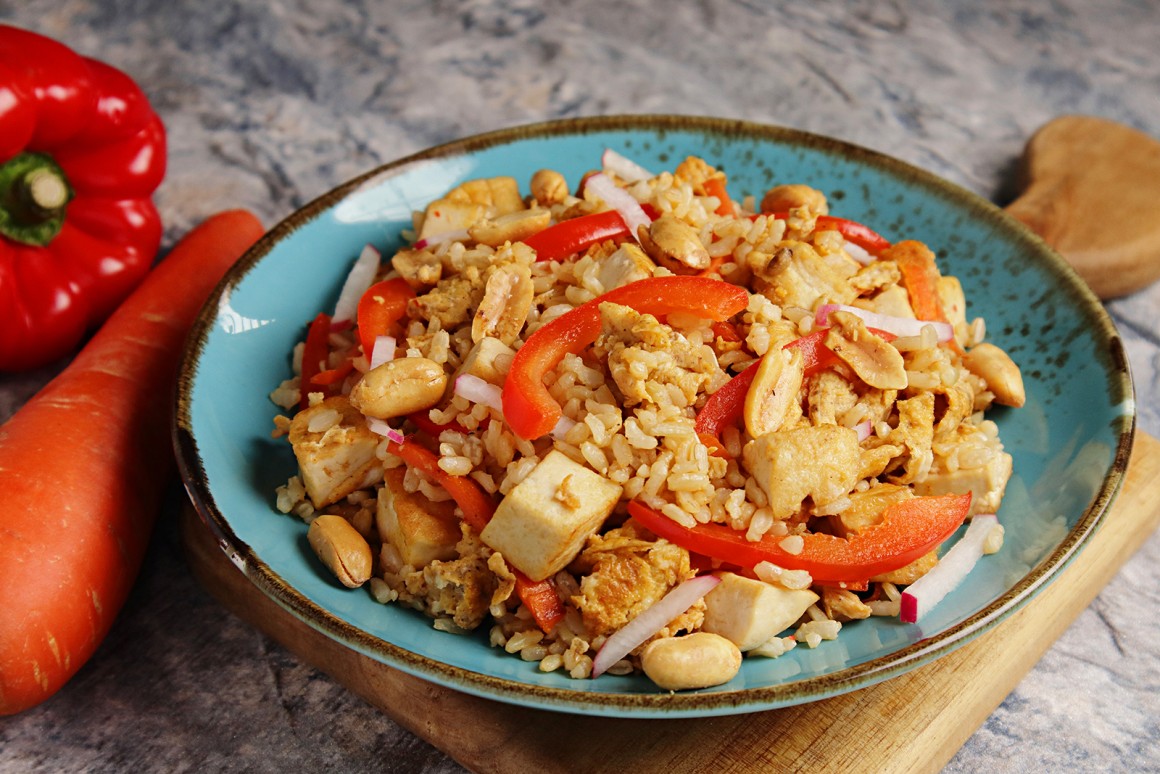 Bratreis mit Tofu