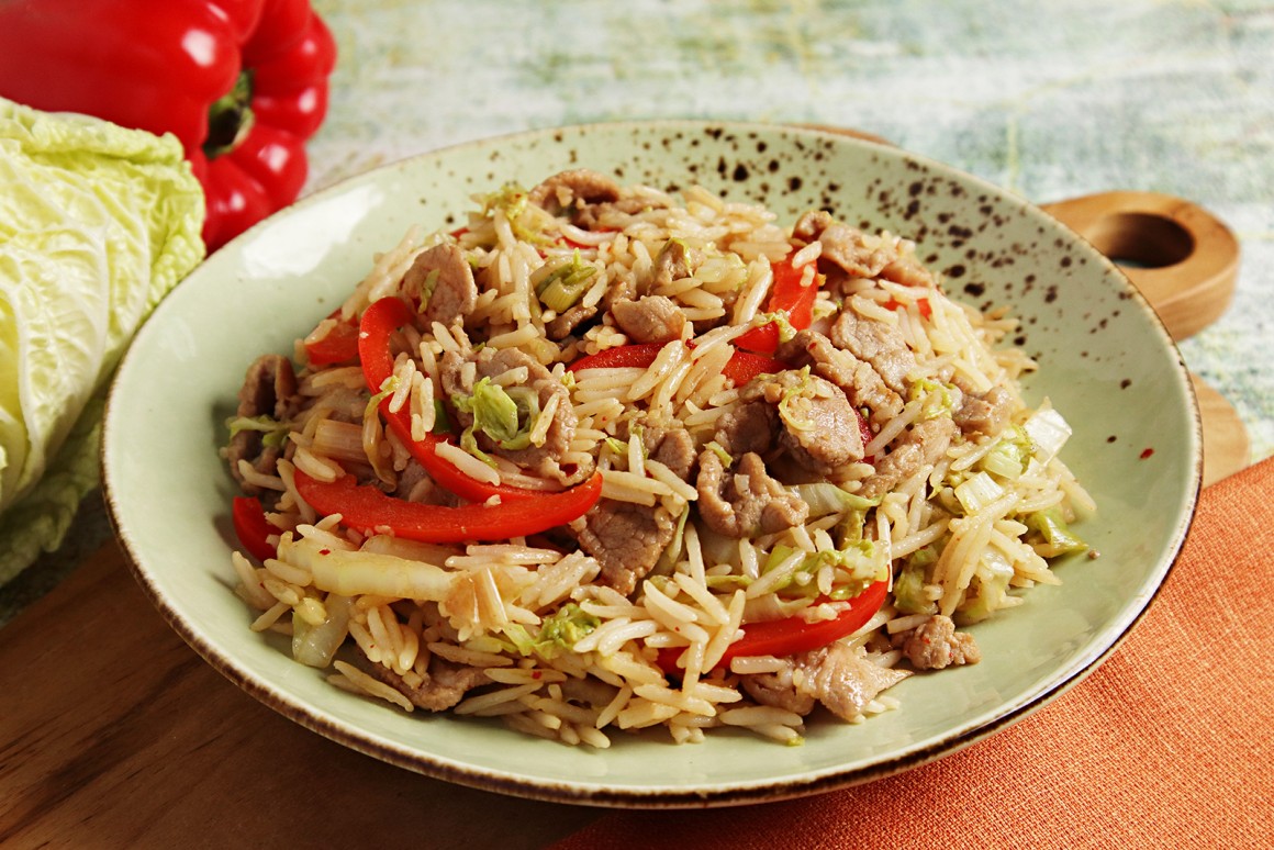 Chinapfanne mit Reis