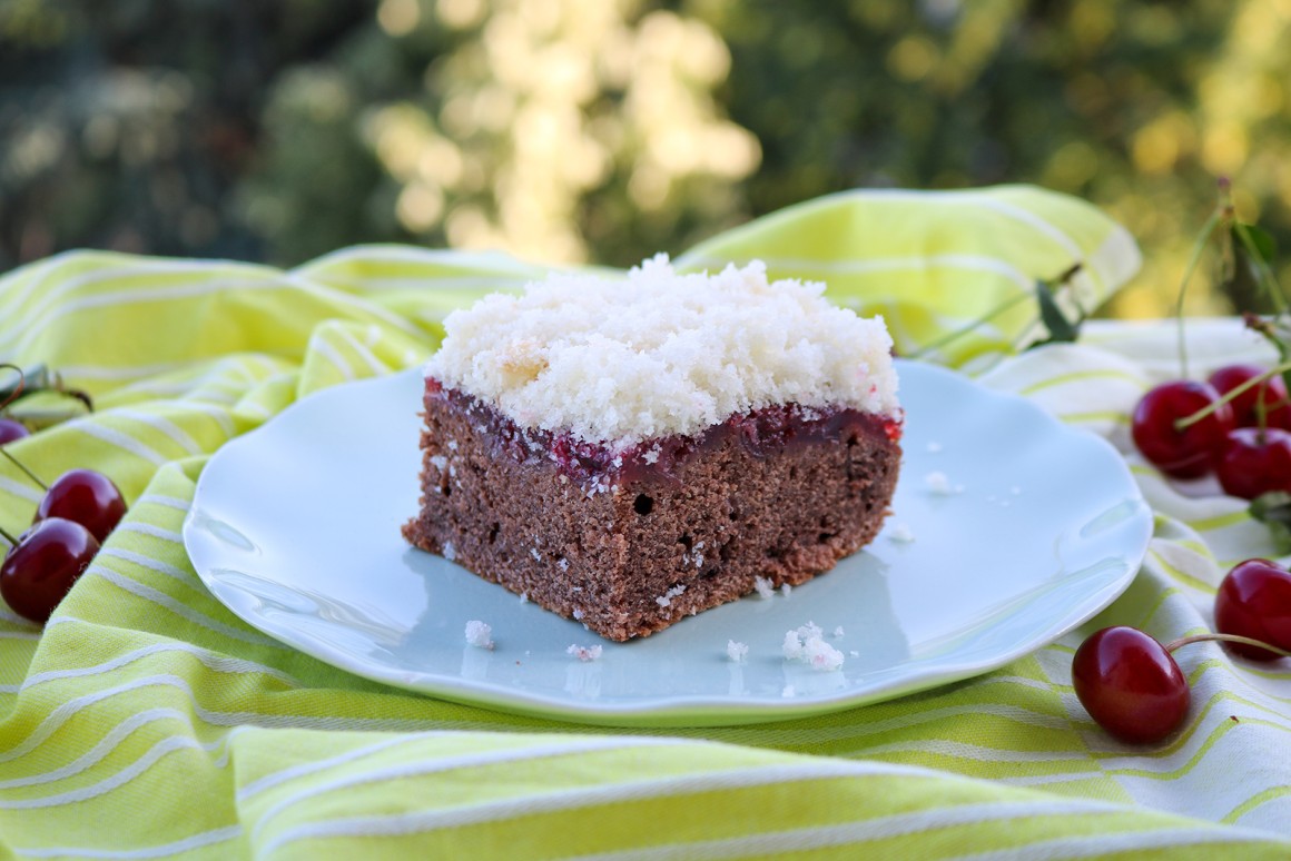 Sägespänekuchen mit Kirschen