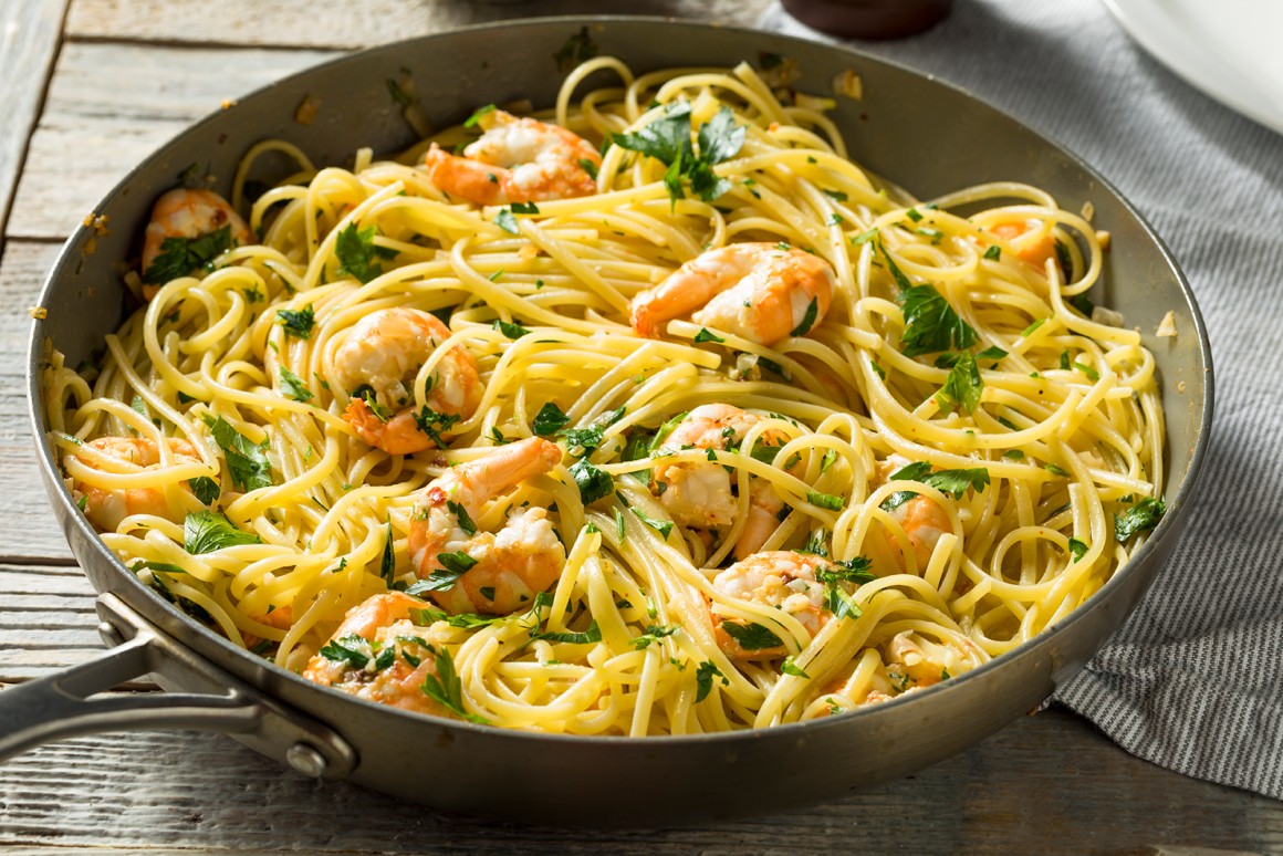 Spaghetti mit Zitronengarnelen