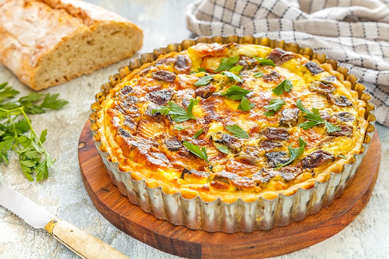 Quiche mit Pilzen und Camembert