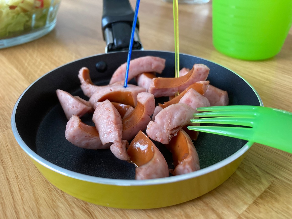 Knusprige Wurststreifen