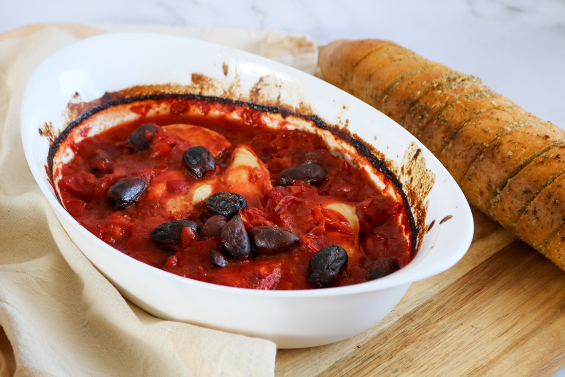 Tomaten-Hähnchen mit Oliven - Rezept