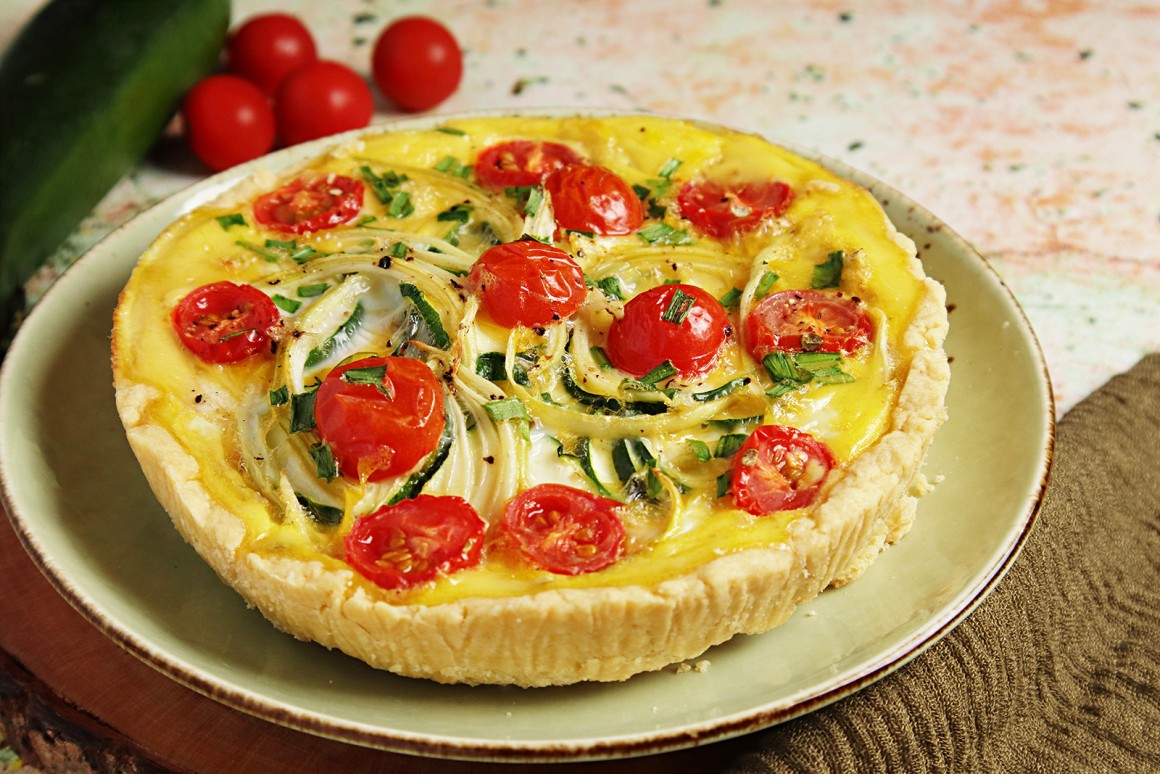 Zucchini-Tomaten Quiche - Rezept