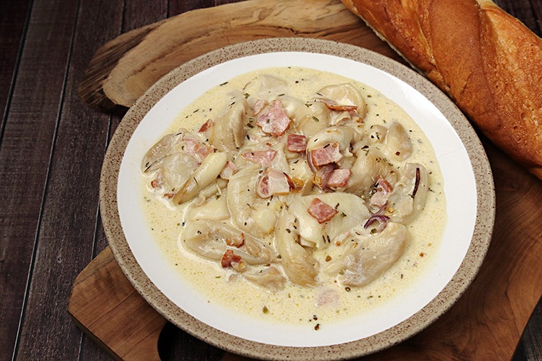 Austernpilze mit Speck