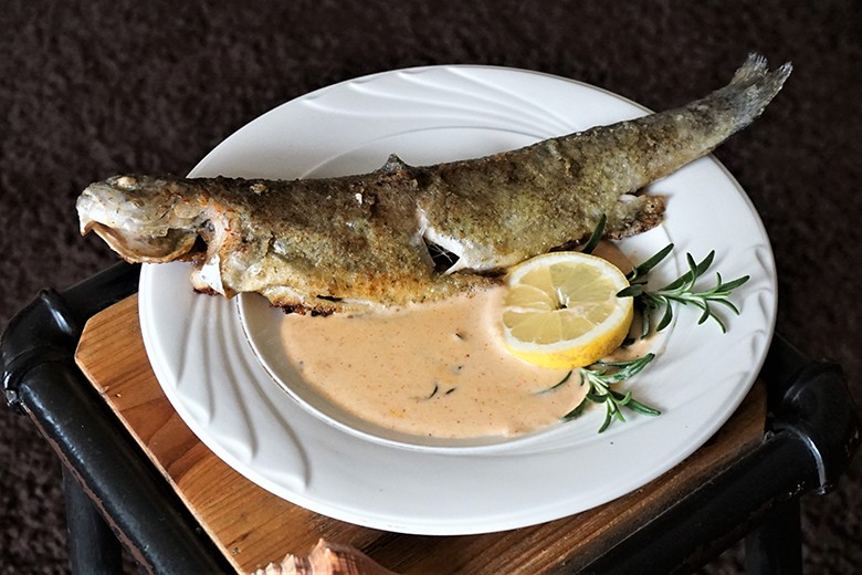 Bachforelle mit Rosmarinsauce