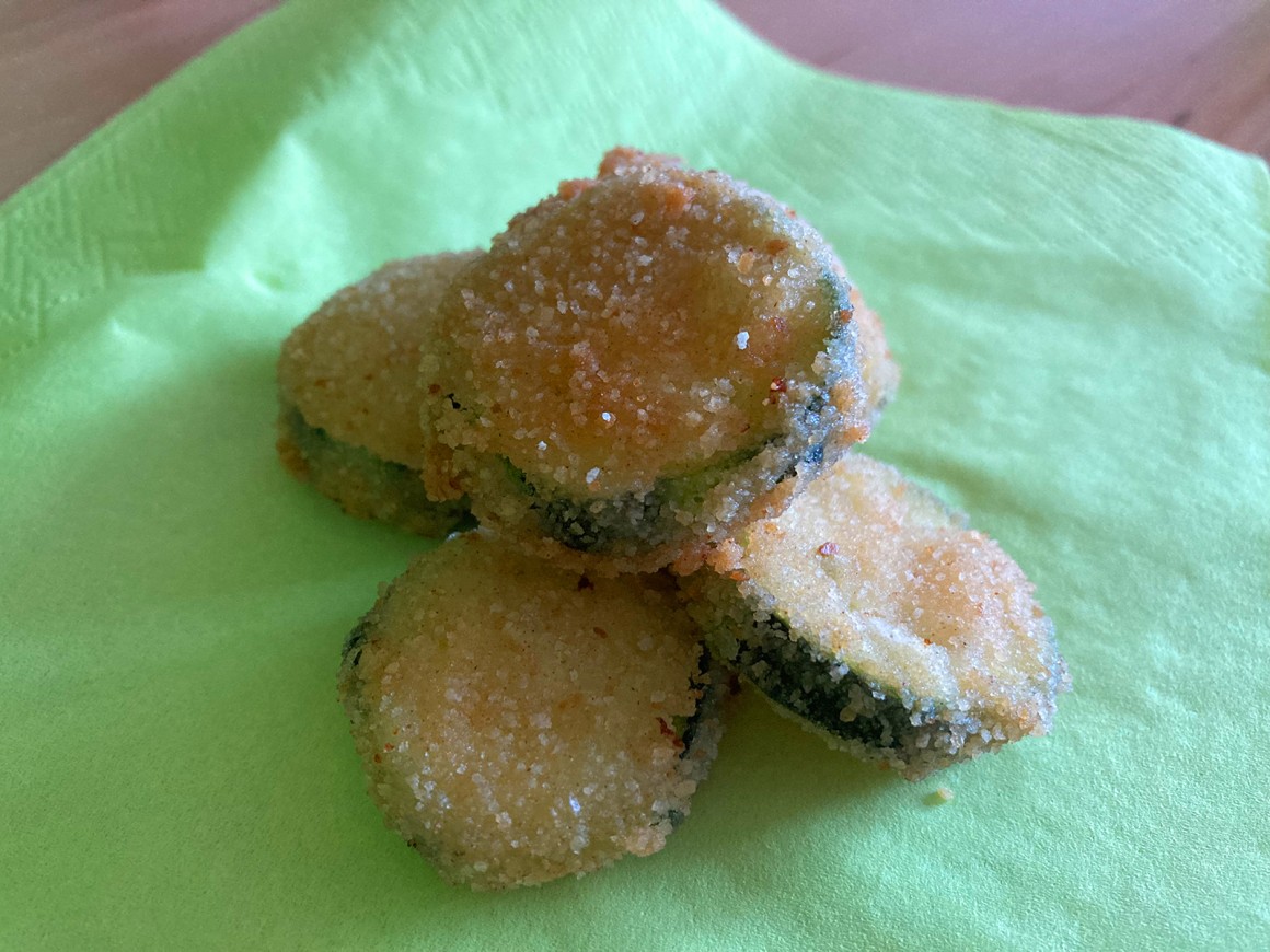 Panierte Zucchinischeiben - Rezept
