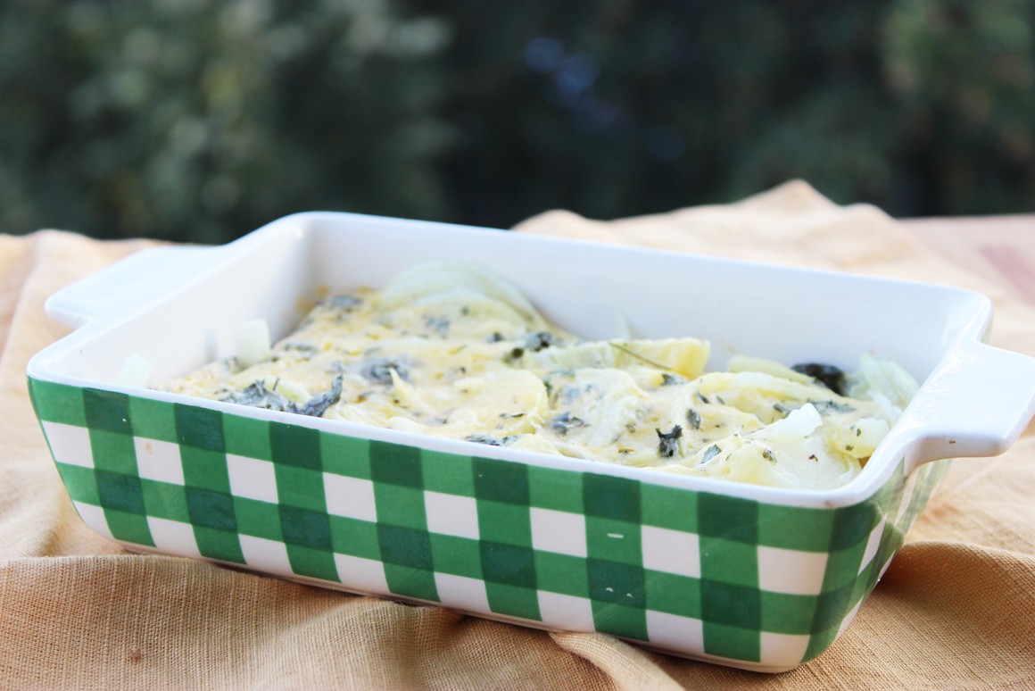 Mikrowellen-Zwiebelgratin