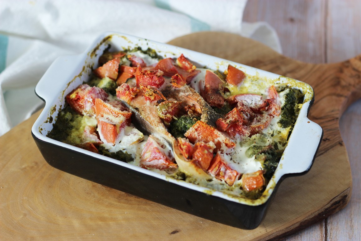 Lachsauflauf mit Spinat