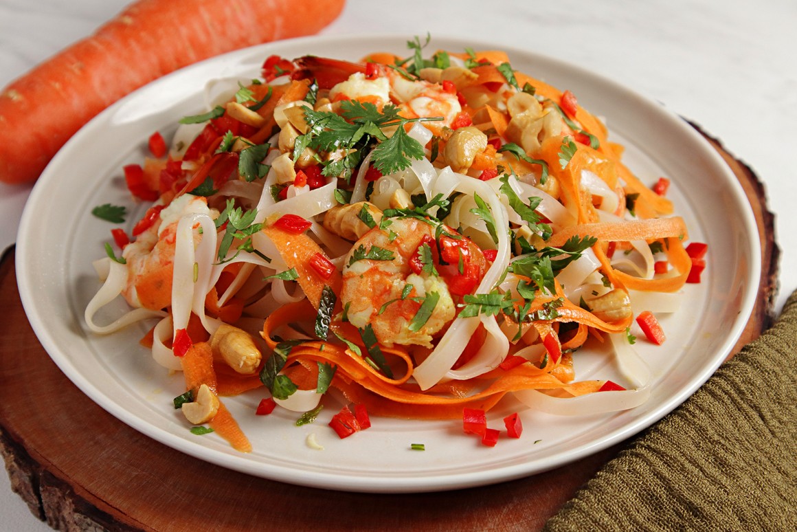 Glasnudelsalat mit Garnelen