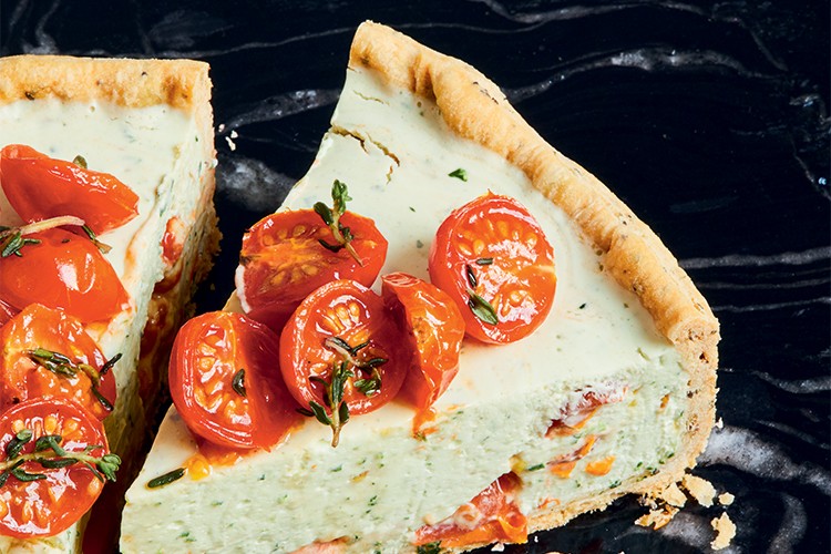 Quiche mit Ziegenkäse und Tomaten