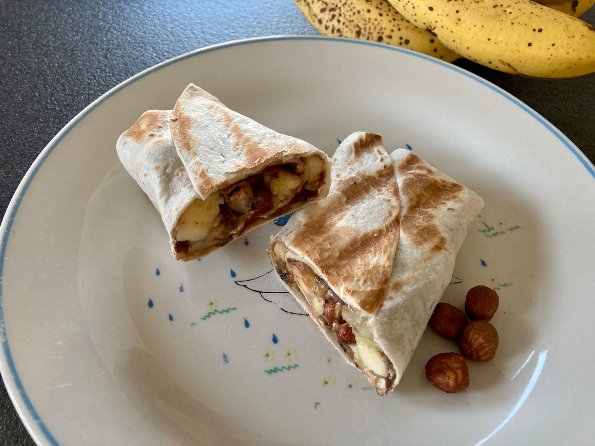 Waffel-Wrap mit Banane