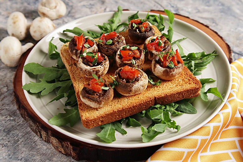 Überbackene Champignons