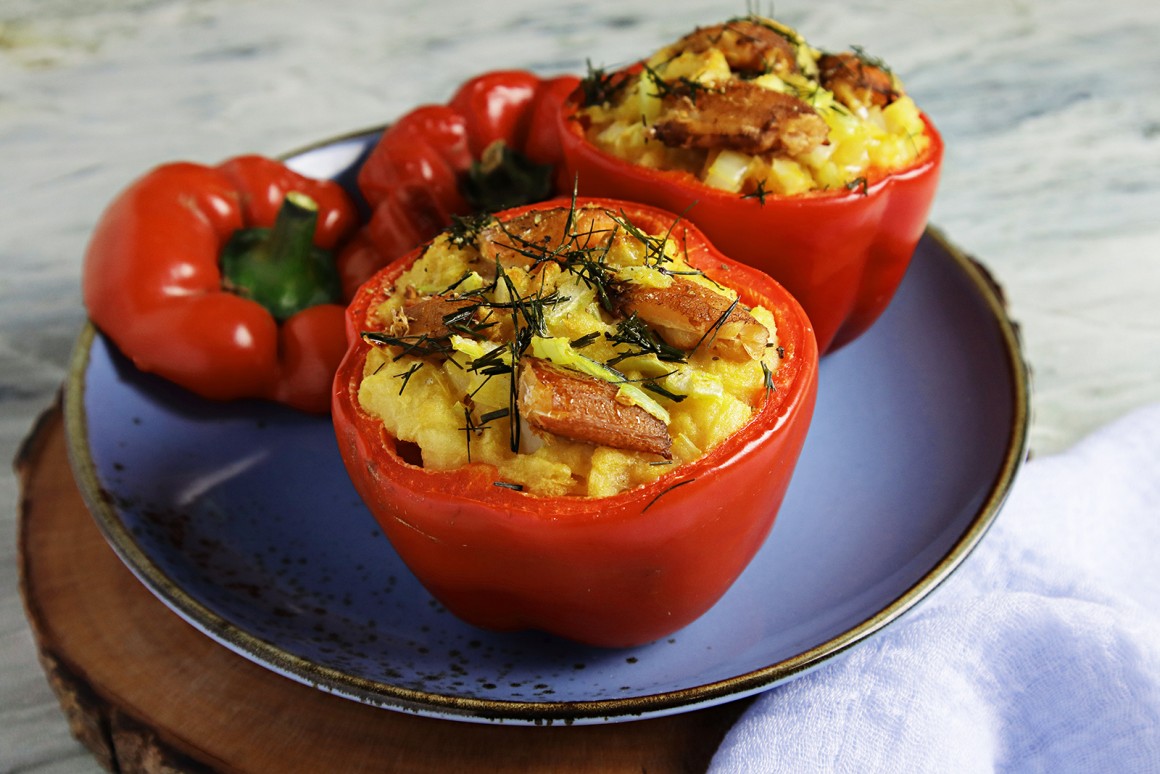 Gefüllte Paprikas mit Krabben