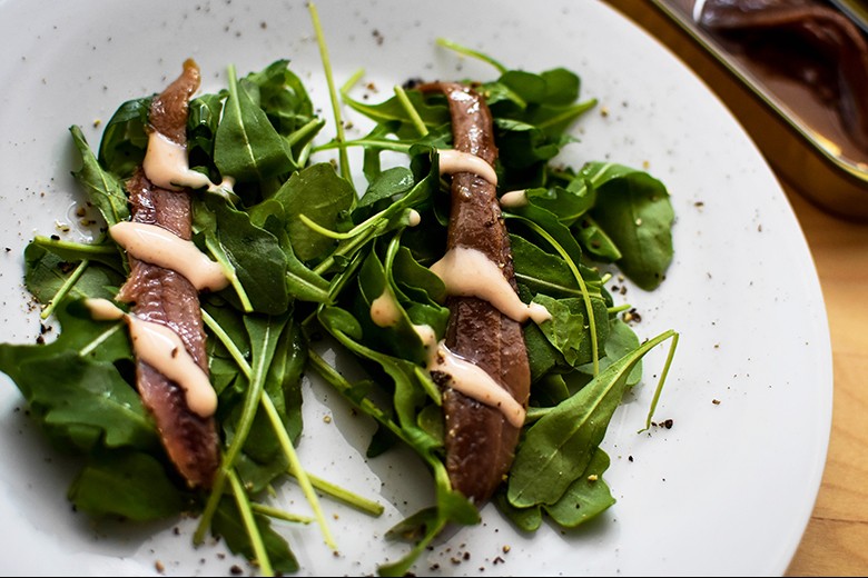 Rucola-Sardellen-Tapa
