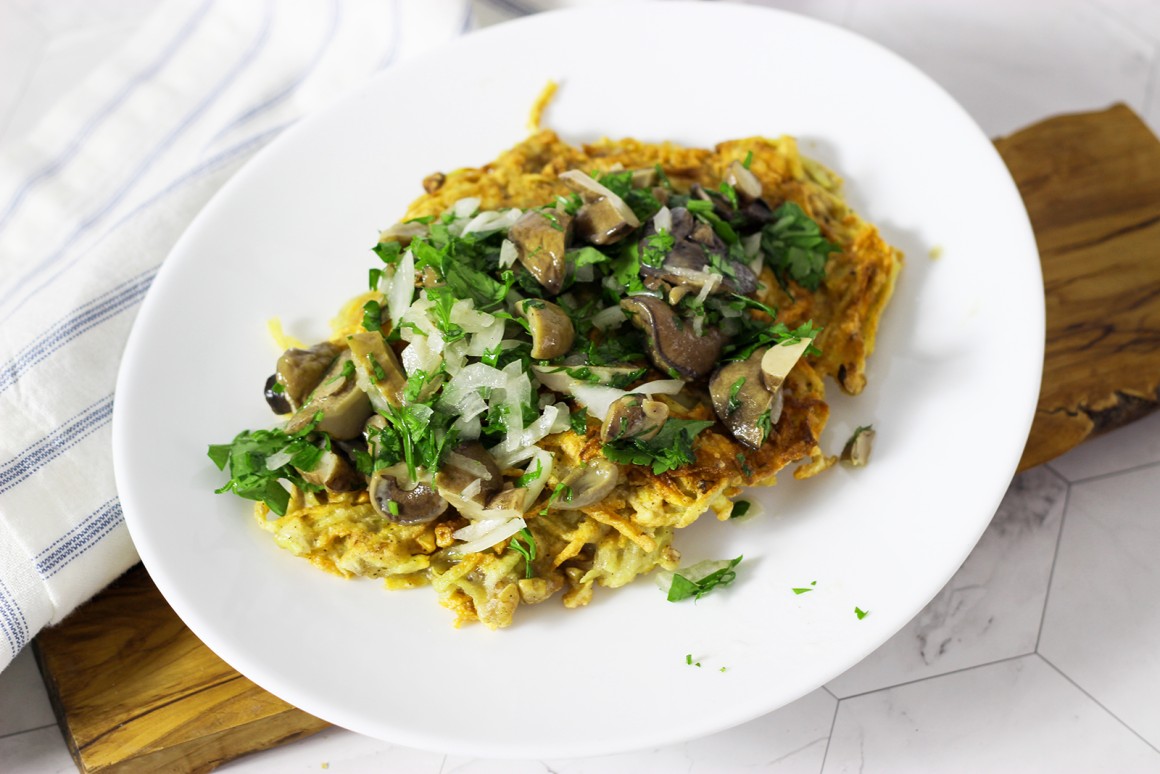 Kartoffelpuffer mit Pilzen