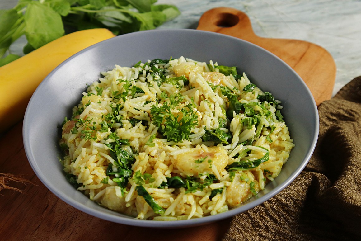 Spinatcurry mit Banane