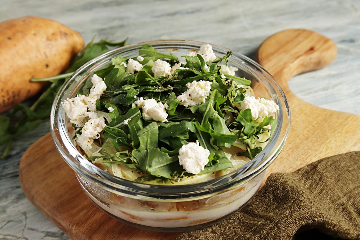Süßkartoffelauflauf mit Rucola - Rezept