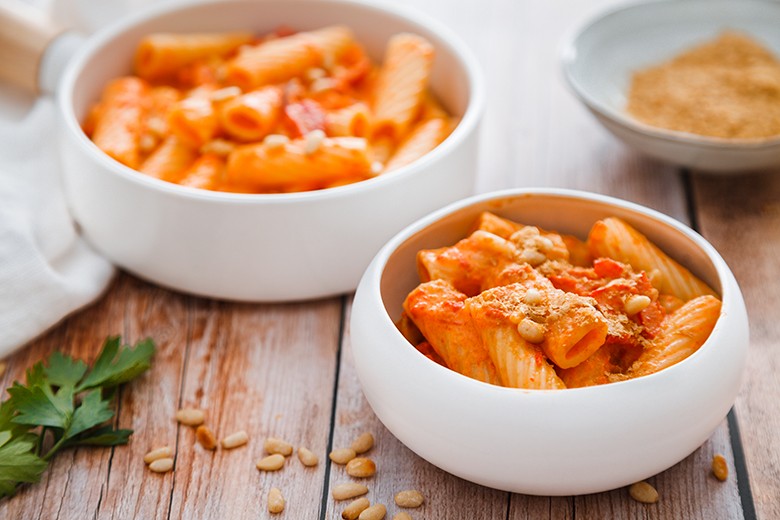 Pasta mit Paprikacremesauce