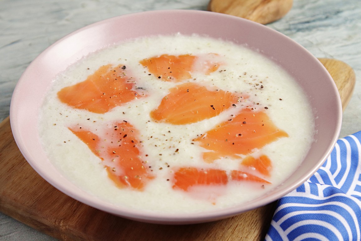 Fenchelcremesuppe mit Lachs - Rezept