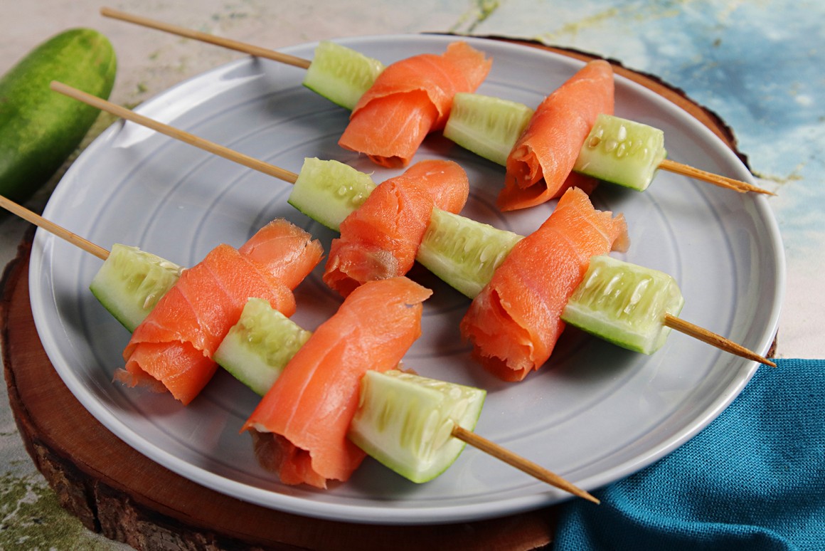 Gurken-Lachs-Spieße - Rezept
