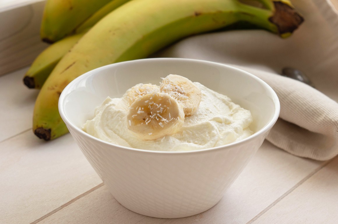 Bananenreiscreme mit Kokos