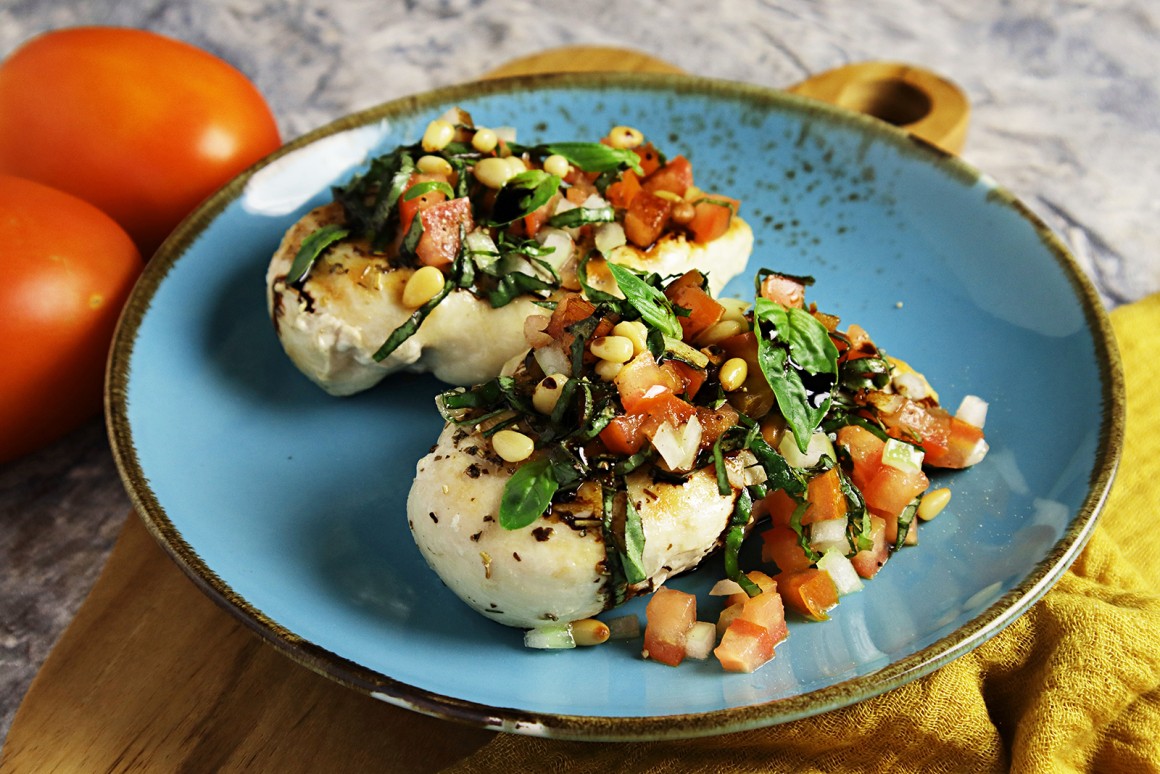 Hähnchen-Bruschetta mit Balsamico