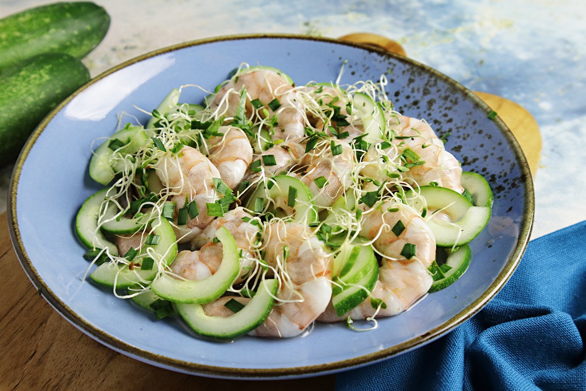 Gurkensalat mit Krabben - Rezept