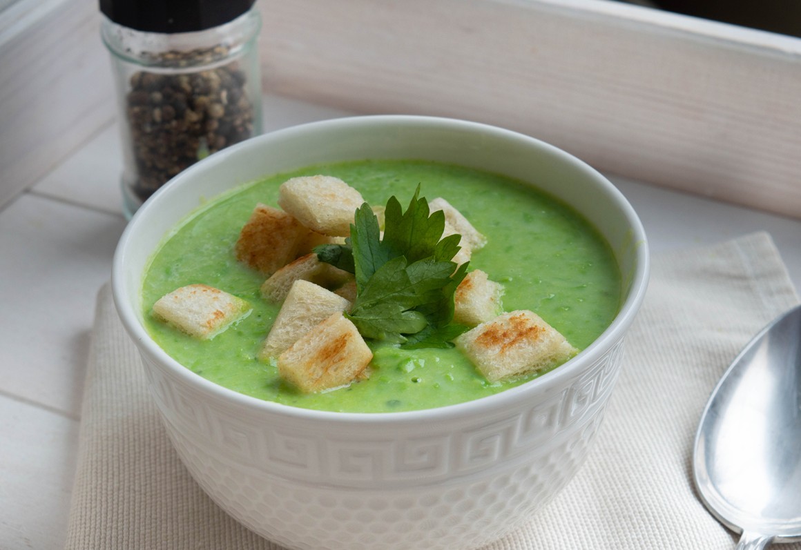 Erbsensuppe mit Äpfeln
