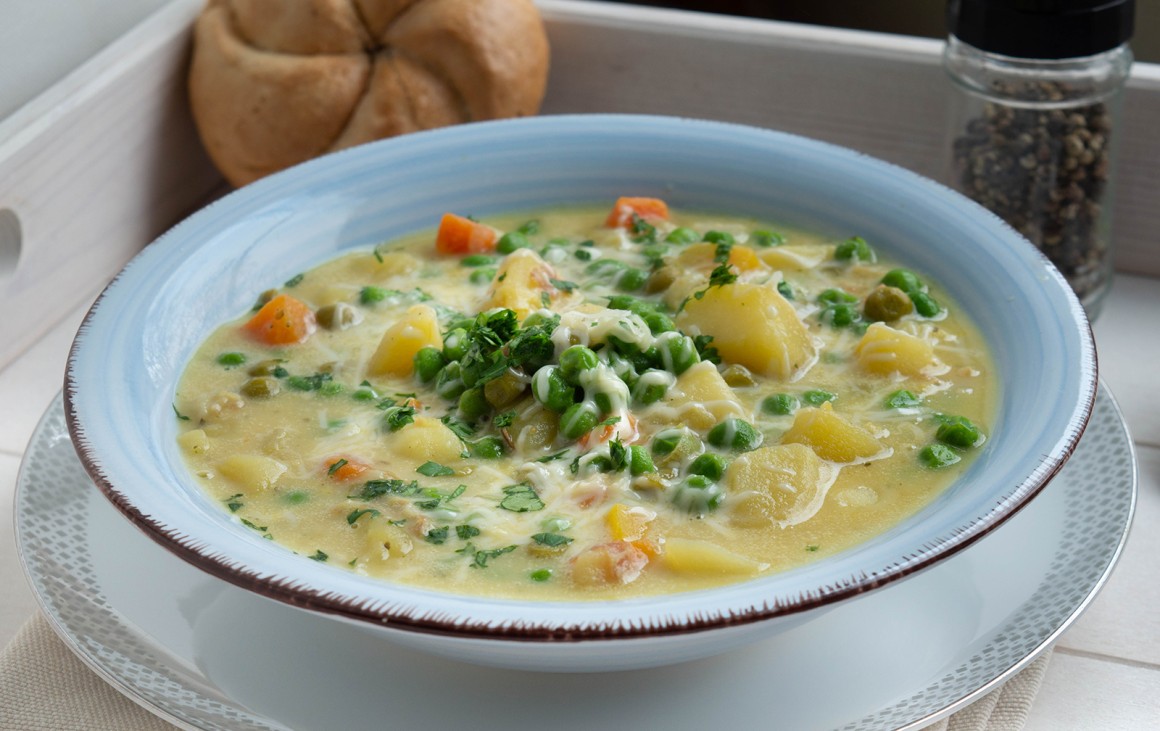 Käse-Erbsen-Suppe