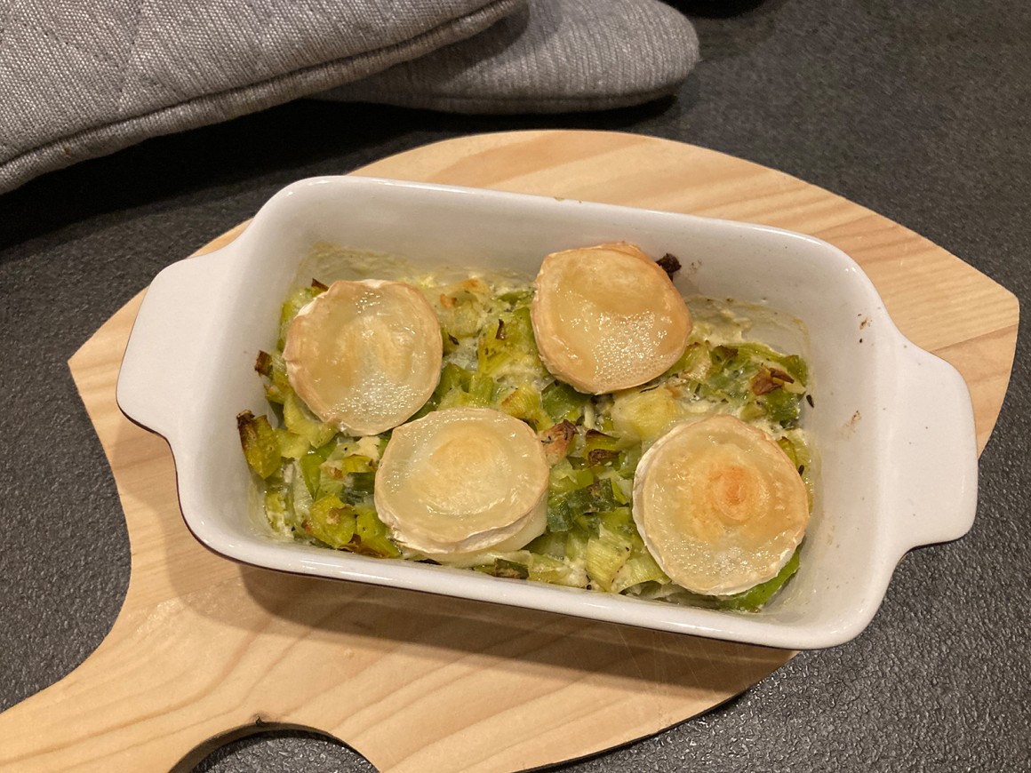 Überbackener Porree