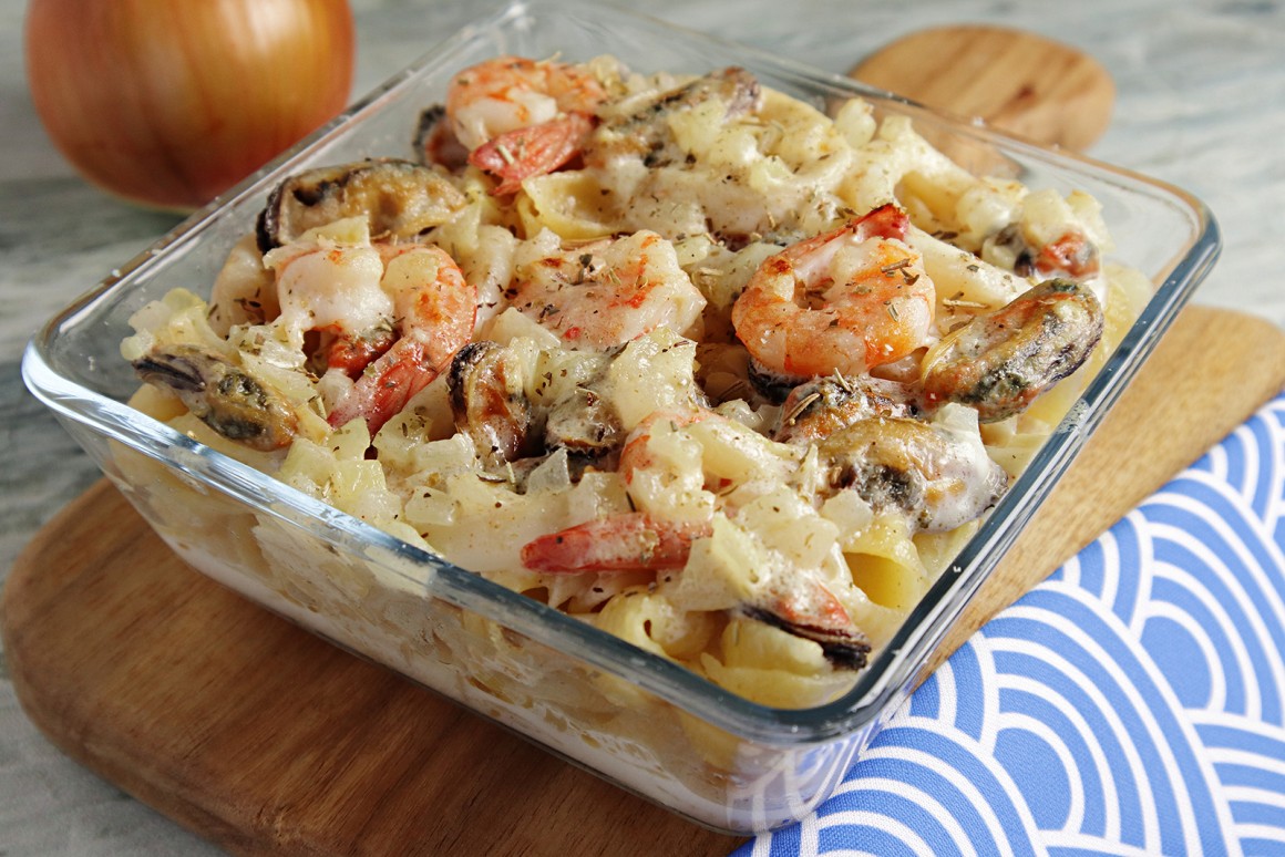 Nudelgratin frutti di mare