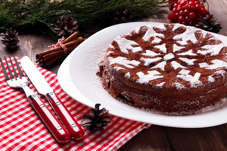 Weihnachtlicher Schokokuchen