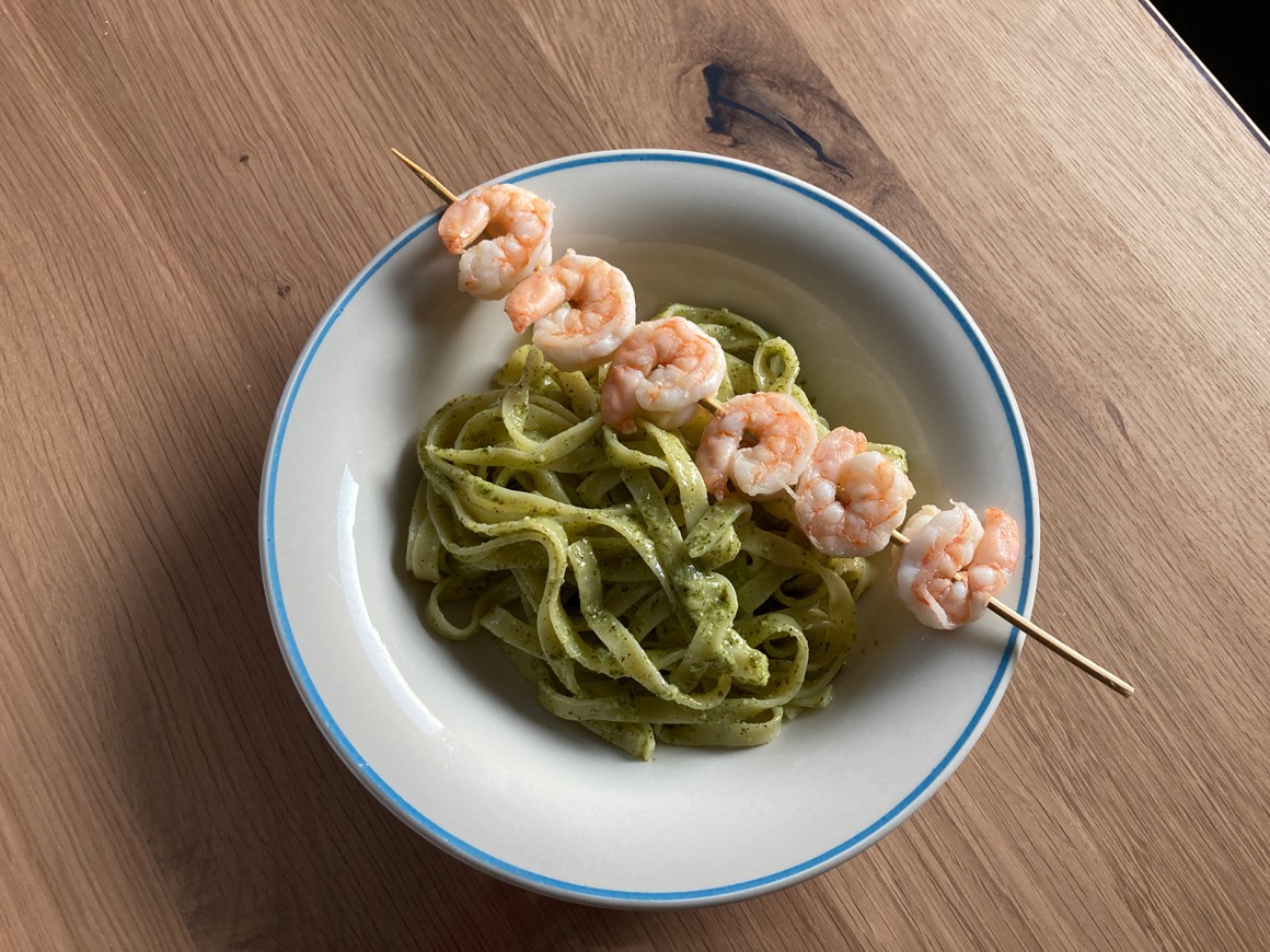 Petersilien-Garnelen-Pasta