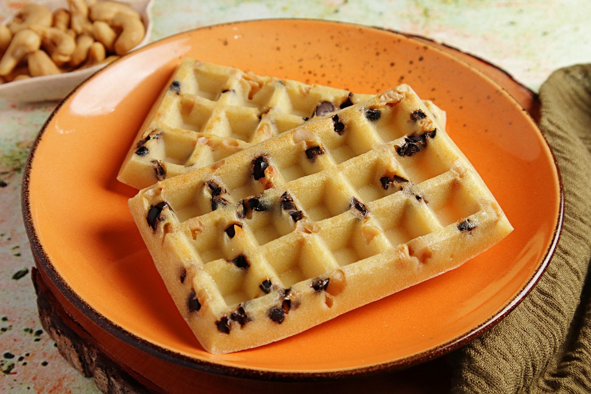 Oliven-Cashew-Waffeln