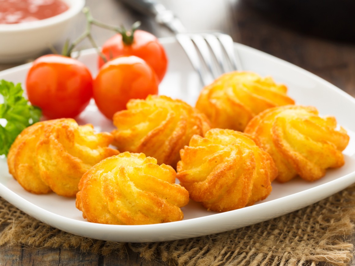 Vegane Herzoginkartoffeln
