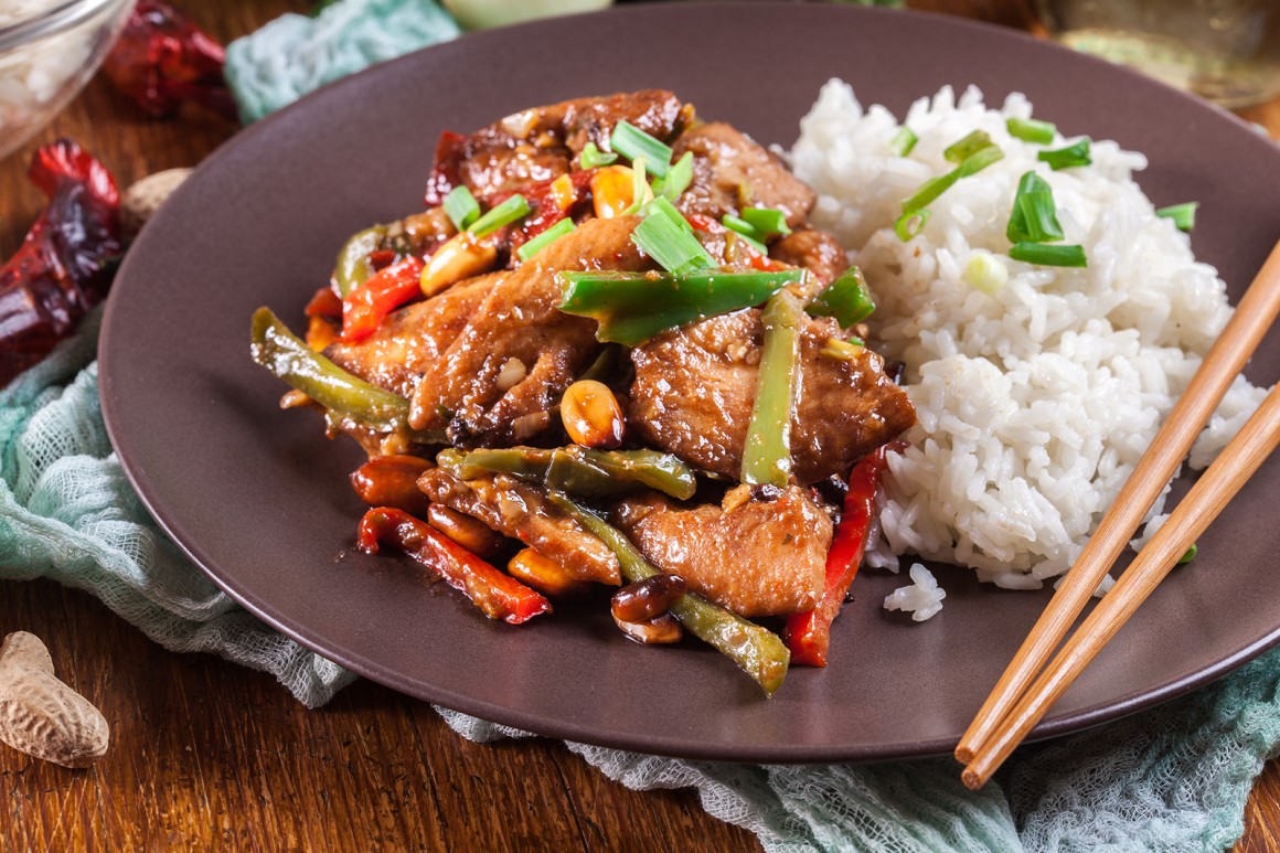 Wokpfanne mit Schweinefleisch