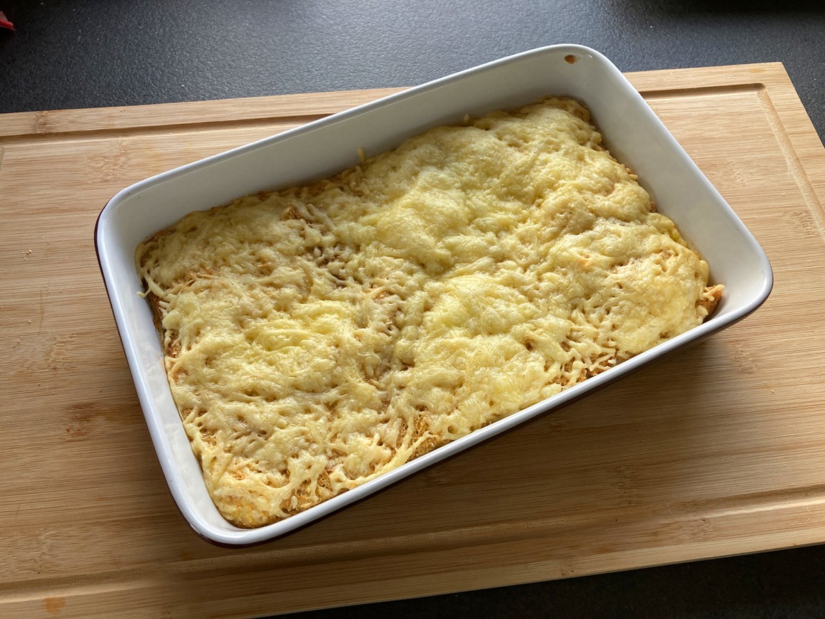 Brotauflauf mit Käse