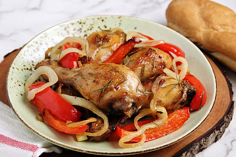 Ofenhuhn mit Paprika